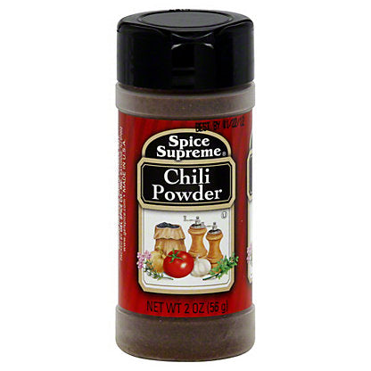 Spice Supreme Chili Powder bottle with seasoning blend.