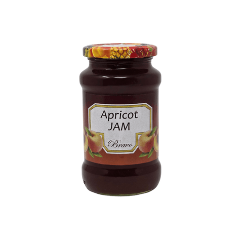 EXP Bravo Jam jar with apricot flavor, perfect for enhancing snacks and breakfasts.