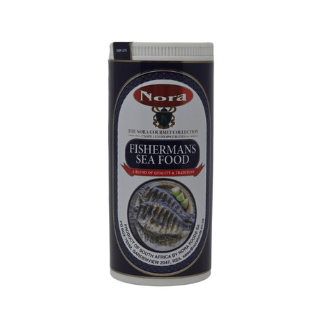Nora Fishermans Sea Food seasoning container for enhancing seafood dishes