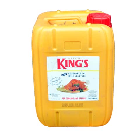10L container of Kings Vegetable Oil for cooking and frying with double tamper seal