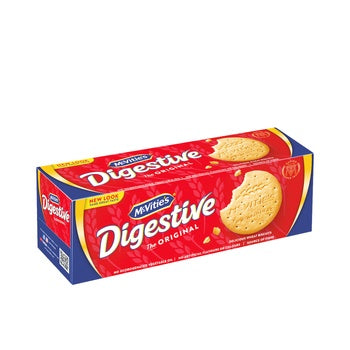 McVities Digestives 156g pack biscuits with whole wheat and malted barley.
