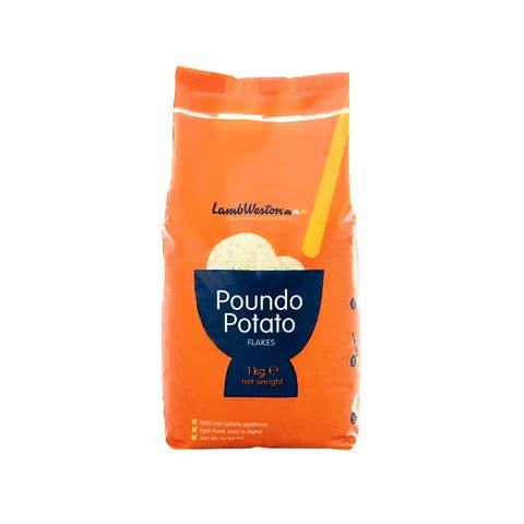 Poundo Potato Flakes package with premium quality, convenient for quick meals.