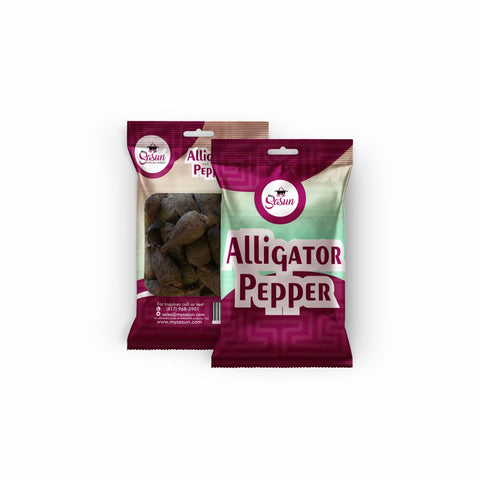 Sasun Alligator Pepper packaging with seeds of Aframomum danielli, used in African cuisine.