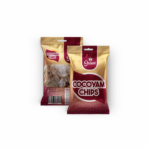 Sasun Cocoyam Chips 4oz packaging, organic snack alternative.