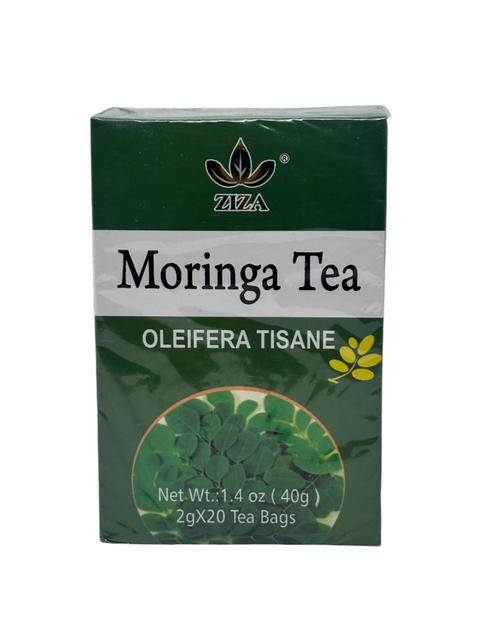 Ziza Moringa tea box with aromatic blend for a soothing tea experience.