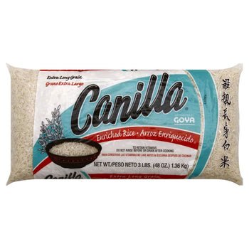 Canilla Extra Long Grain White Rice 3lb bag premium quality long slender grains for versatile cooking