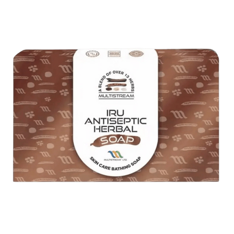 IRU Antiseptic Herbal Soap bar with natural ingredients for treating skin blemishes, infections, and promoting healthy skin glow
