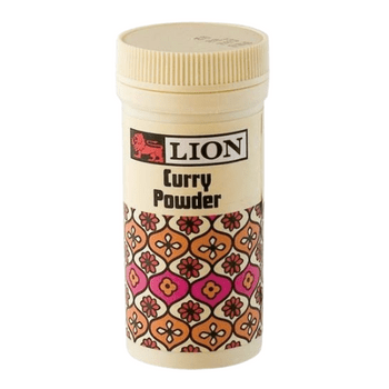Lion Curry Powder container 10g with decorative label for authentic curry flavor, gluten-free and additive-free.