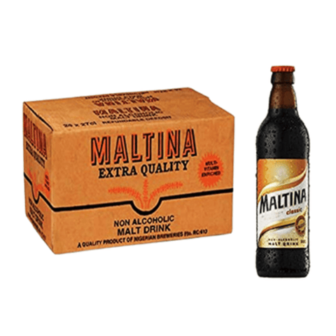 Pack of 6 Maltina Bottle non-alcoholic malt drinks with rich malt flavor and nutritional benefits