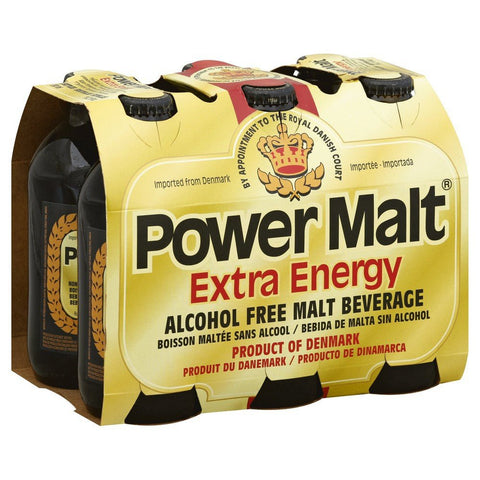 Power Malt Extra Energy non-alcoholic malt beverage pack of 6 bottles for natural energy boost