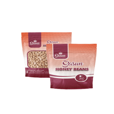 Sasun Honey Beans packaging displaying premium Nigerian honey beans.