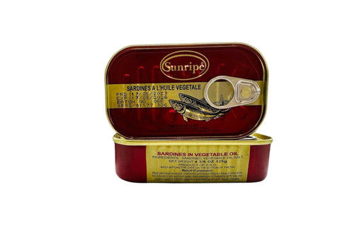 Sunripe Sardine 125g can in vegetable oil.