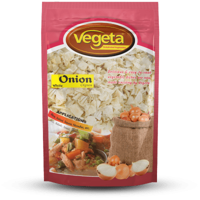 Vegeta Onion dehydrated vegetable pack with pre-washed dry-cut onions for cooking and salads