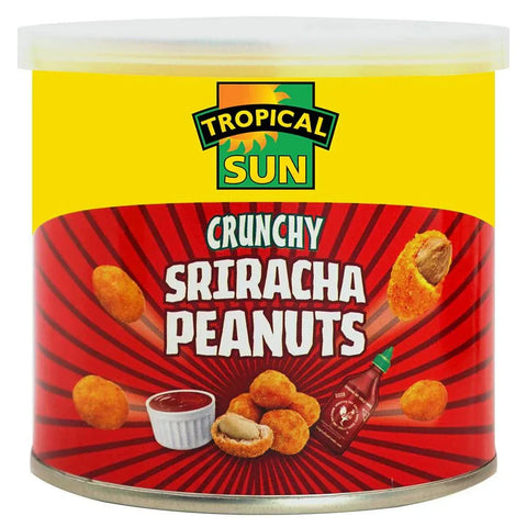 Tropical Sun Sriracha Crunchy Peanuts 140g spicy seasoned crunchy snack with Sriracha sauce and peanuts