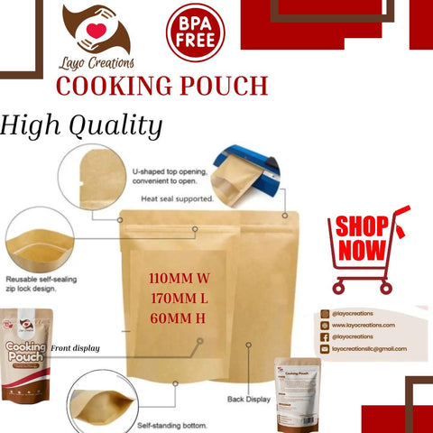 Layo Creations Moi Moi Cooking Pouch | Mylar bag | Storage Bag