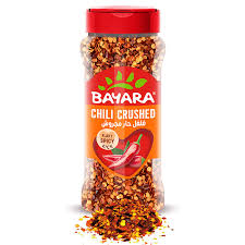 Bayara Crushed Chilli spice jar with red cap.