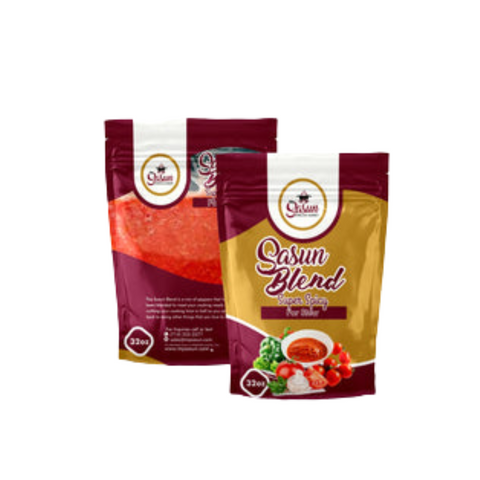 Sasun Blend Super Spicy Stew Blend packaging with peppers and onion ingredients illustration