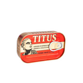 Titus Sardine 125g canned sardines in soybean oil with red and gold packaging