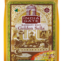 India Gate Golden Sella Basmati Rice 5kg pack with long, slender grains and delicate taste ideal for Kabsa and Jollof Rice