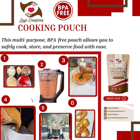 Layo Creations Moi Moi Cooking Pouch | Mylar bag | Storage Bag
