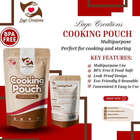 Layo Creations Moi Moi Cooking Pouch | Mylar bag | Storage Bag