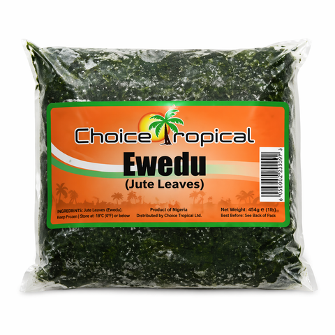 Choice Tropical Ewedu 16oz pack of vibrant, nutrient-rich jute leaves for soups and stews