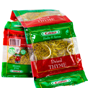 Gino Dried Thyme 5pcs packaging, premium aromatic herb for culinary use.