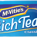 McVities Rich Tea 300g biscuits packaging, classic British tea-time snack.