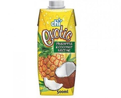 Chivita Exotic Coconut 500ml beverage pack with tropical fruit flavors.