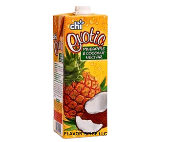 Chivita Exotic Pineapple & Coconut Juice carton with tropical fruits design.