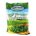 James Farm Chopped Spinach packaging, vibrant green vegetable product.