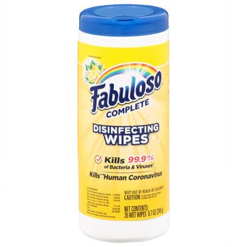 FABULOSO COMPLETE CLEANING WIPES LEMON 35ct