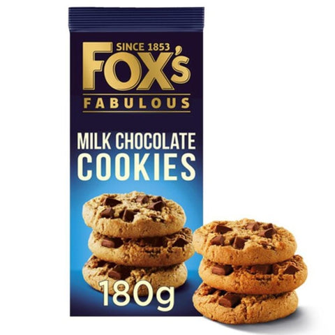 Fox's Fabulous Cookies milk chocolate chunk biscuits 180g pack