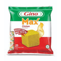 Gino Max Chicken Flavour seasoning pack of 4 with chicken image, enhances soups and stews.