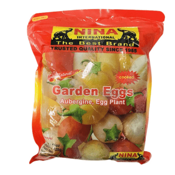 Nina Frozen Garden Egg packaging with vibrant vegetables, rich in antioxidants.