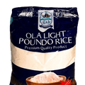 EXP Ola Light Poundo Rice 1kg packaging, a premium quality product by Ola-Ola, used for West African cuisine.