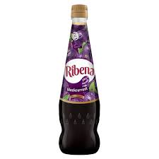 Ribena blackcurrant drink bottle, rich in Vitamin C, refreshing fruity beverage.