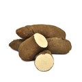 Salvage yam tubers, starchy staples, discounted.