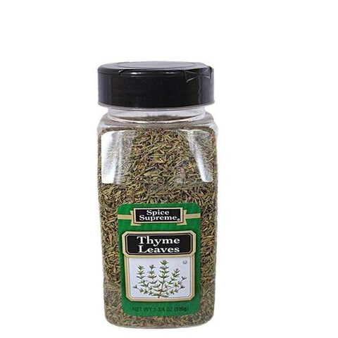 Spice Supreme Thyme Jar 78g with shaker lid, featuring slightly sweet minty thyme leaves.