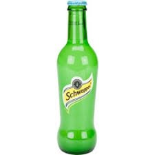 Schweppes Bottle Drink green glass bottle with yellow label pack of 6 sparkling beverage