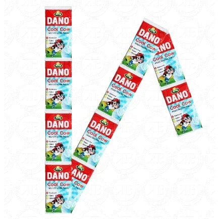 Pack of 10 Dano Powder Milk sachets, rich in protein and vitamins.