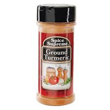Spice Supreme Turmeric ground spice jar with golden turmeric powder inside