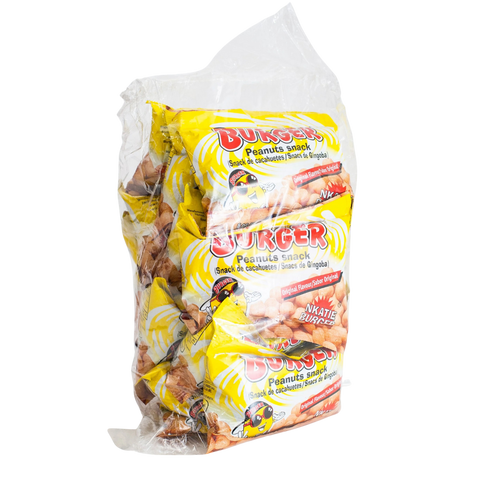 Nkate Peanut Burger pack of 12, crunchy and sweet peanut snack.