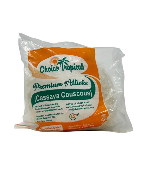 Choice Tropical Premium Attieke (Cassava Couscous) packaging.