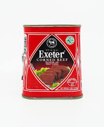 Exeter Corned Beef 340g can with rich flavor and versatile use.