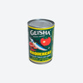 Geisha Mackerel in Tomato Sauce 15 oz can, featuring tender mackerel fillets in rich tomato sauce.