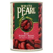 White Pearl Red Kidney Beans canned for cooking and salads, plant-based protein and fiber source