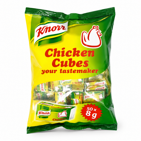 Pack of Knorr Chicken Cubes seasoning for authentic savory chicken flavor in cooking