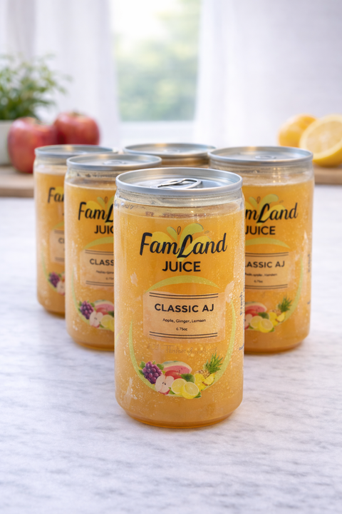 Classic AJ orange juice 6 pack of 6.75 fl oz bottles refreshing citrus drink