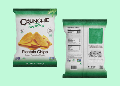 Crunchie Snacks green plantain chips box of 24